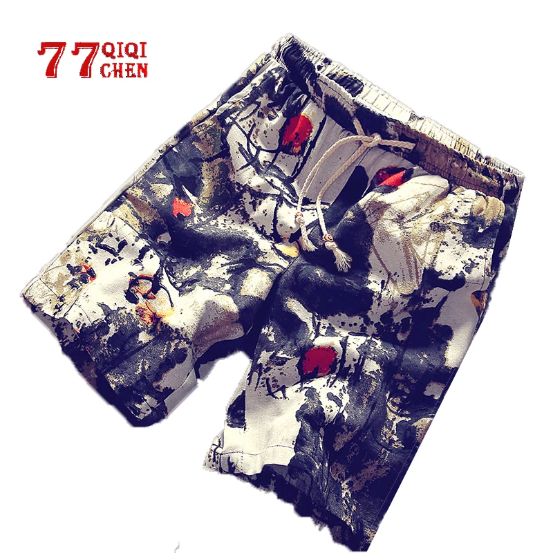 Шорты мужские пляжные повседневные хлопковые короткие штаны свободные