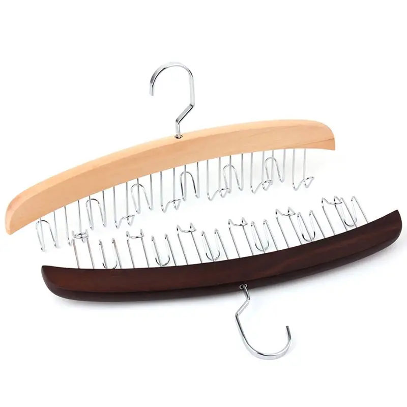 

12 Belt Wood Racks With Stainless Steel Hooks Closet Accessories Wardrobe Scarves Ties Organizer Hanger