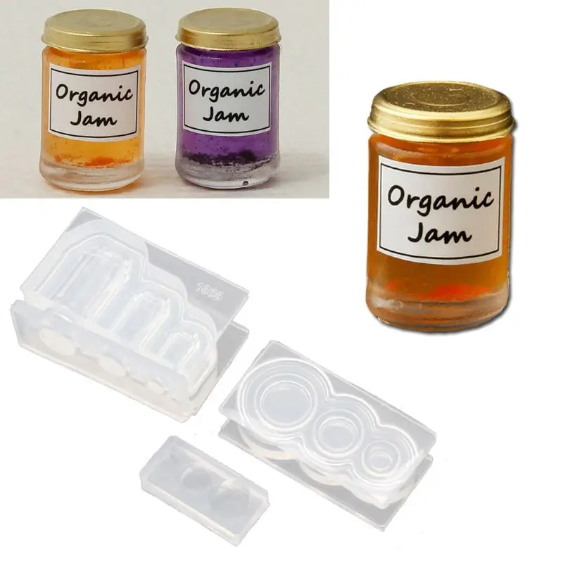 

3D Mini Jam Bottle Resin Mold Water Jar Pendant Silicone Mold Jewelry Making