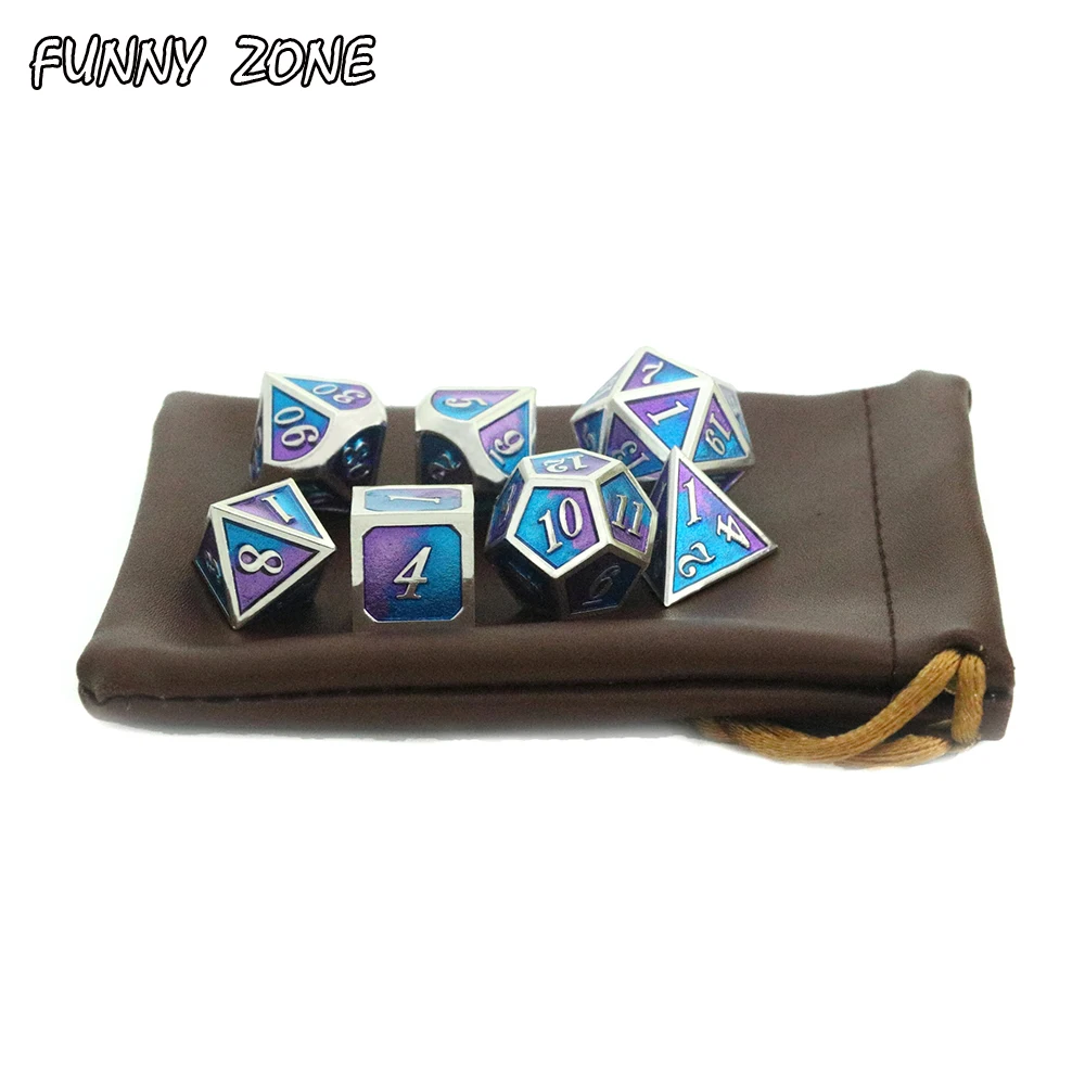 Черный Дракон Металлический Набор игральных костей многогранный набор с сумкой