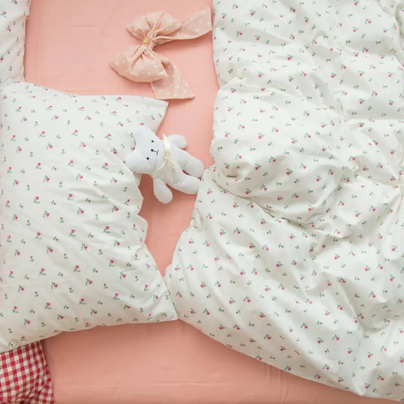 

Bedding Set 100% Pure Cotton High Quality Duvet Cover With Fitted Sheets Floral Style Quilt Cover Skin-friendly Bedclothes