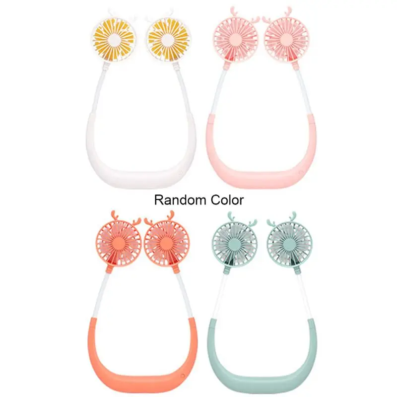 

Neck Fan USB Rechargeable Portable Mini Wearable Neckband Fan Electric Dual Neck 24BD