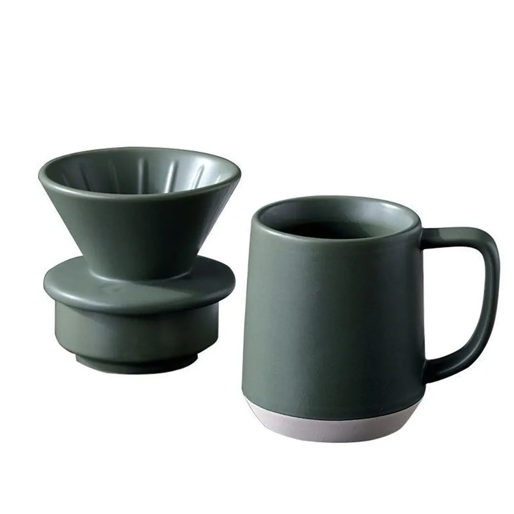 

Ceramic Coffee Dripper Engine Coffee Drip Filter Cup Permanent Pour Over Coffee Maker Separate Stand For Home Restaurants