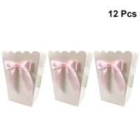 12pc bow popcorn box party supplies paper popcorn boxes bags candy snack treat boxes food container birthday baby shower wedding