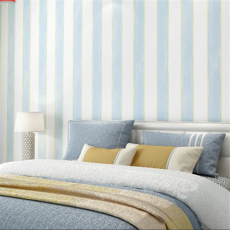 wellyu Children's Wallpaper Bedroom Girl Boy Room Nordic Style Princess Pink Cartoon Vertical Stripe |