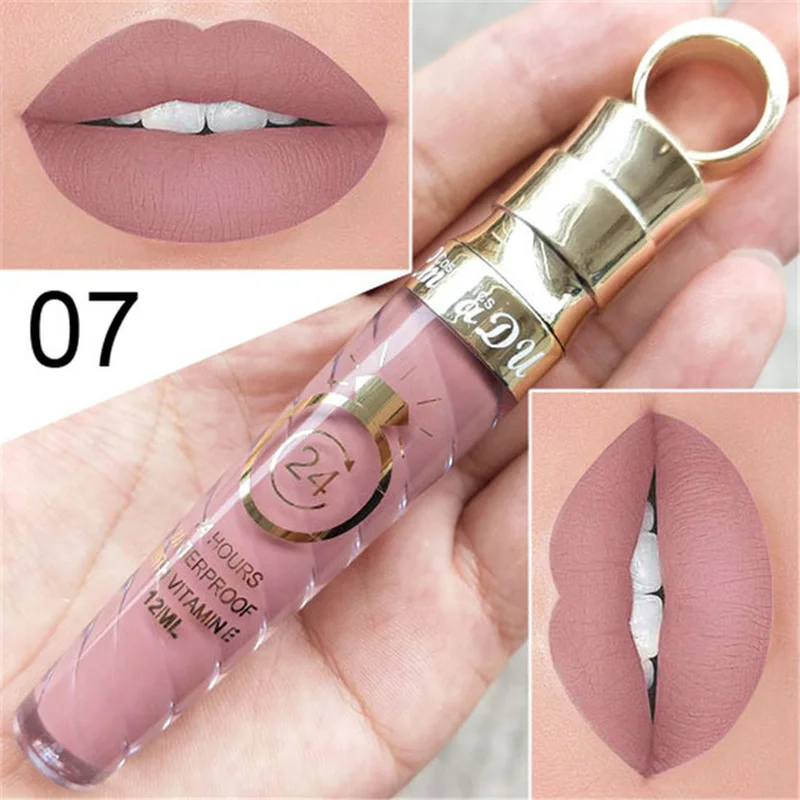

20 Colors Lipstick Waterproof Long Lasting Matte+Shimmer Mental Beauty Lip Gloss Nude Glitter Lip Gloss Beauty Red Lip Tint New