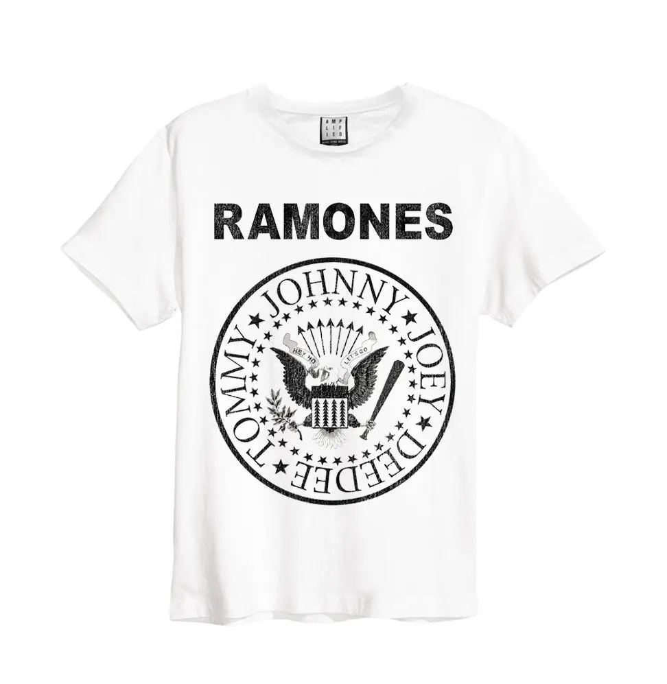 Ramones logo' футболка (белая) усиленная одежда новые и официальные мужские 2018 летние