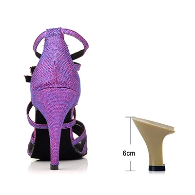6cm SHOYDANC/фиолетовые женские туфли для танцев на высоком каблуке; Обувь для бальных танцев; обувь для выступлений на мягкой подошве; вечерние туфли для танцев - Цвет: 6cm