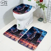 sword art online pattern 3d printed bathroom pedestal rug lid toilet cover bath mat set drop shipping style 3
