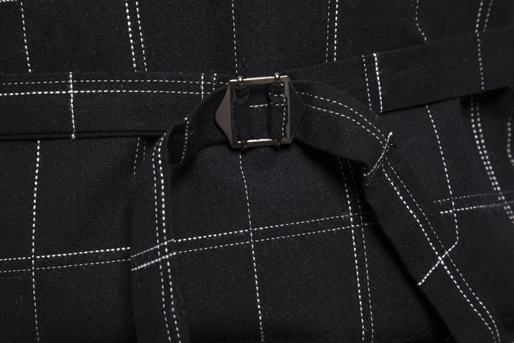 Seenimoe, мужской жилет, M-3XL, мужской деловой Блейзер, жилеты, Повседневный, в полоску, в клетку, двубортный, с отложным воротником, деловой Блейзер, жилеты