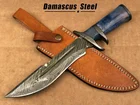 Охотничий нож ручной работы из дамасской стали с металлическим Оловянным знаком