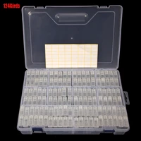 12464girds diamond painting accessoires case clear plastic beads display storage box for diamond embroidery cross stitch tools