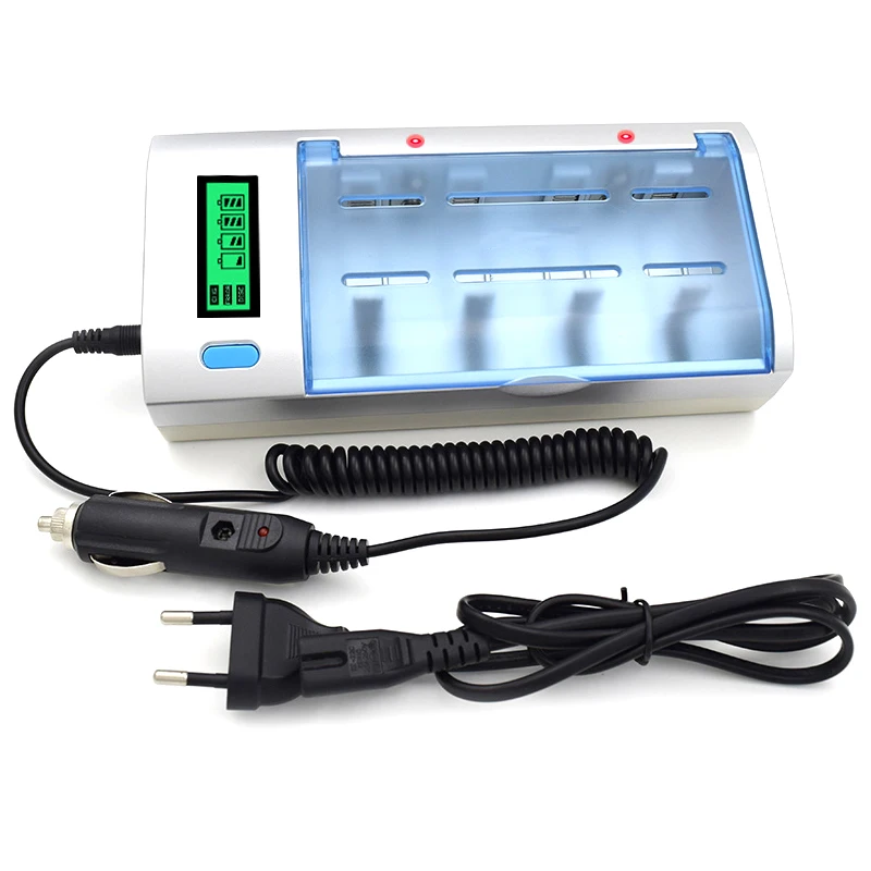 C906W мульти использование 4 слота ЖК дисплей зарядное устройство для Nimh Nicd