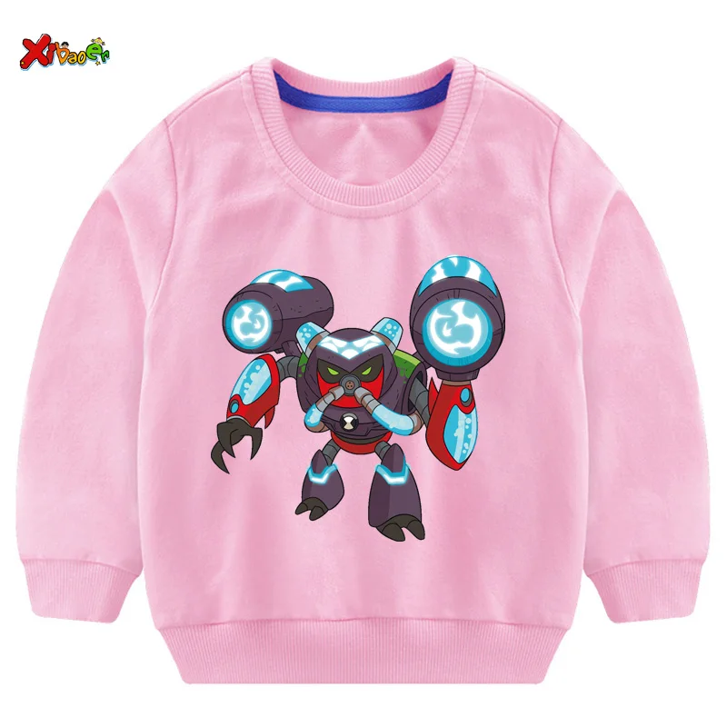 Толстовка для мальчиков толстовка с капюшоном, детская одежда модный пуловер с героями мультфильмов футболка года, осенняя футболка с длинными рукавами, ben 10 одежда для мальчиков 6 лет - Цвет: sweatshirt pink