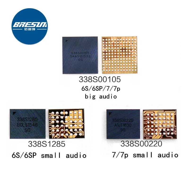 

5 шт./лот 338S1285 338S00105 338S00220 для Iphone 6S 6SP 7 7plus, большой основной аудио, маленький аудио IC U3101