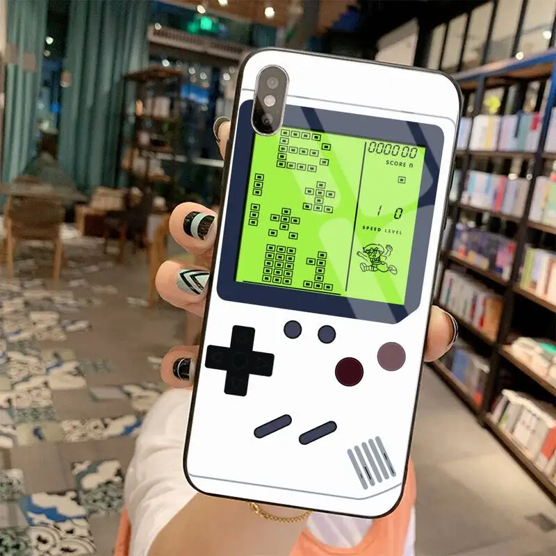 

Game Boy Game Box Soft black Phone Case Tempered Glass For iPhone 11 Pro XR XS MAX 8 X 7 6S 6 Plus SE 2020 case