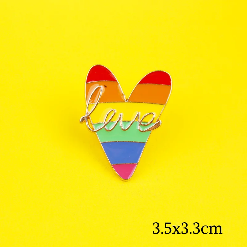 Любовь Радуга гей шпильки сердце эмаль шпилька флаги карандаш Броши с сердечком