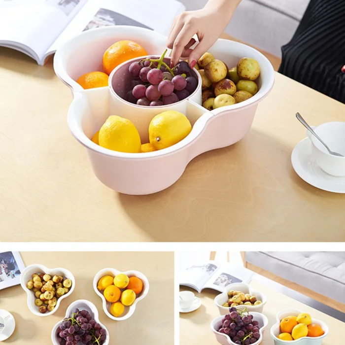 Многофункциональная двухслойная корзина для слива овощей бытовая фруктов