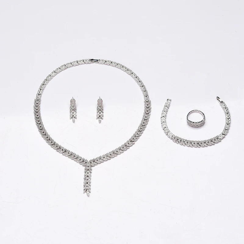 Ювелирные наборы HADIYANA простые формы листьев дизайн для женщин партии Элегантный