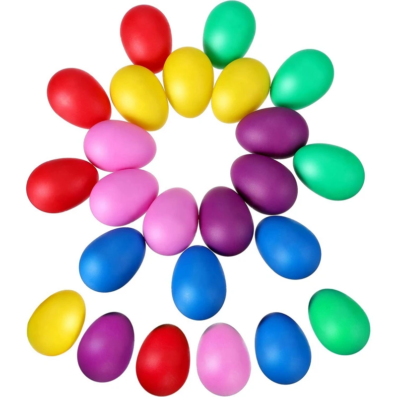 

24 Pieces Egg Shaker Set Easter Eggs Maracas Eggs Musical Eggs Plastic Eggs For Easter Party Favours Party Supplies MusicalToys