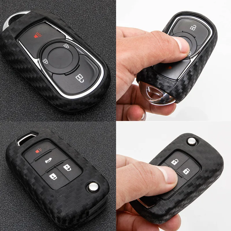 Чехол для автомобильного ключа с узором из углеродного волокна чехол Buick Envision