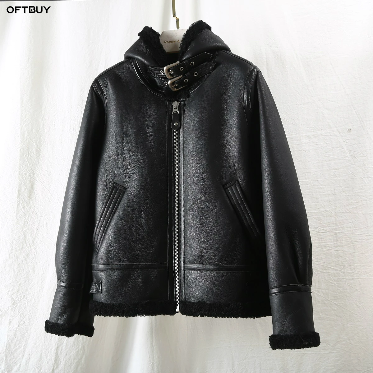 Женская Шуба OFTBUY двусторонняя уличная куртка из натуральной кожи натурального