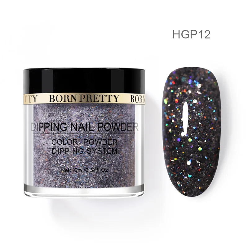 BP-HGP12 Born pretty, голографическая погружение порошки для ногтей градиент окунания блеск украшения длительным, чем УФ гель натуральный сухой без лампы лечения - Цвет: BP-HGP12
