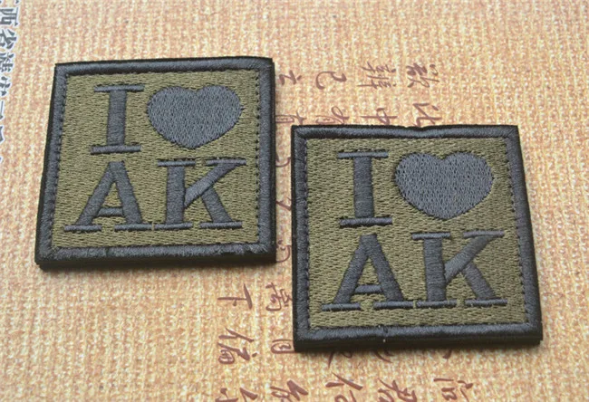 Нашивка с вышивкой на заказ крючком армейские нашивки I love ak тактические