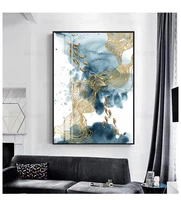 abstract gold fish canvas painting nordic marble decor gold poster mural print wall art modular picture for living room decor