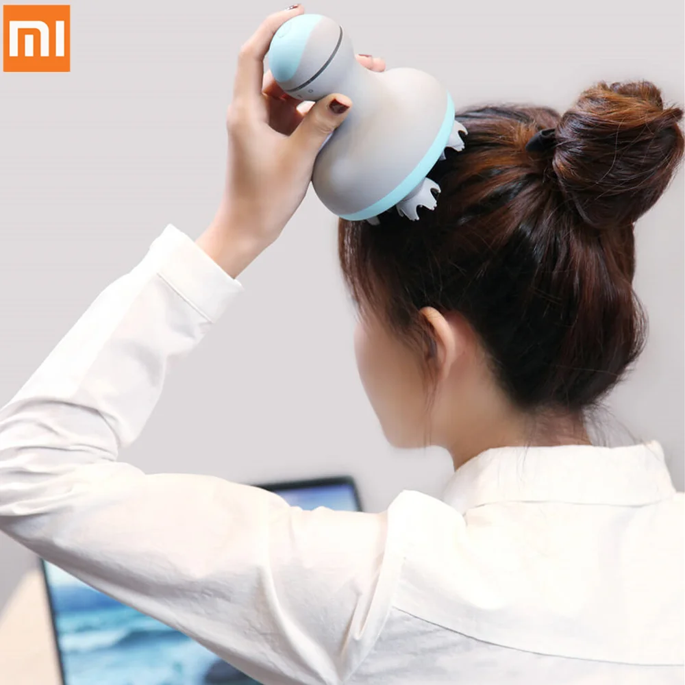 Оригинальный беспроводной двухсторонний круговой мощный массажер для головы Mijia