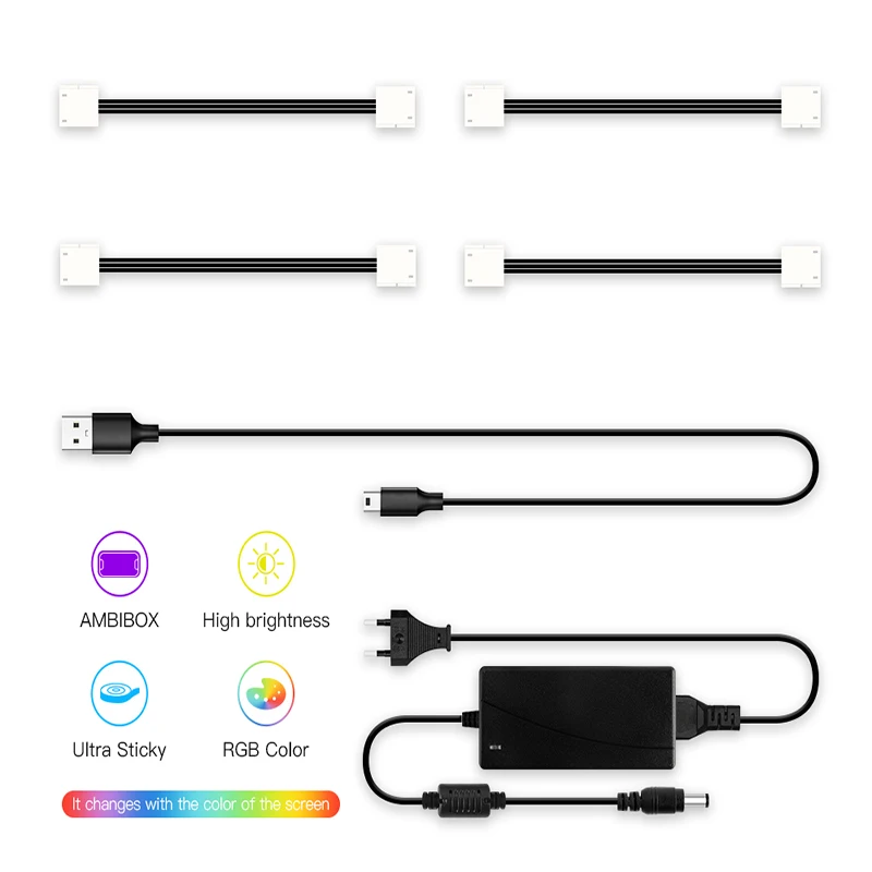 Ambilight комплект Dream цветная светодиодная лента 5050 RGB 1 м 2 м 3M 4M 5 м для HDTV настольного ПК с подсветкой IP30 светодиодный пиксельный фонарь