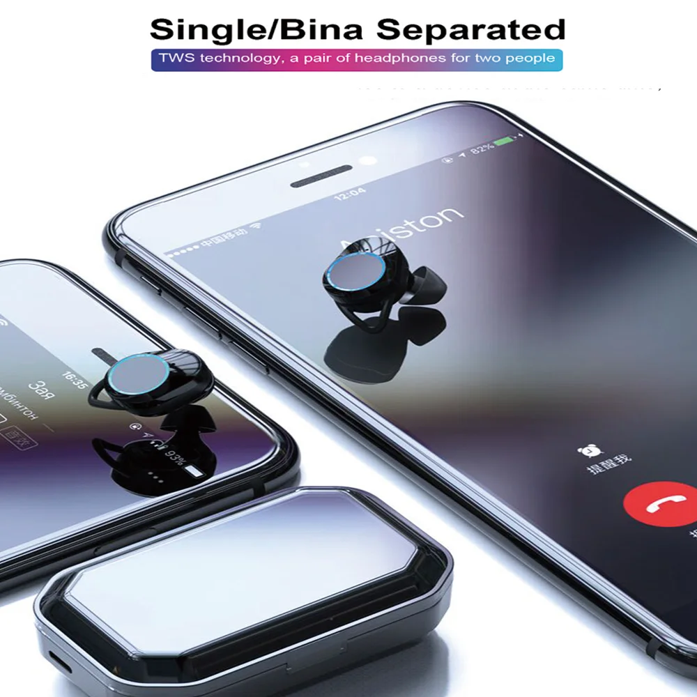 G02 TWS Wireless Bluetooth Earphone 6D surround Stereo 5.0 IPX7 Waterproof Gaming Headset 3300mAh LED display | Электроника