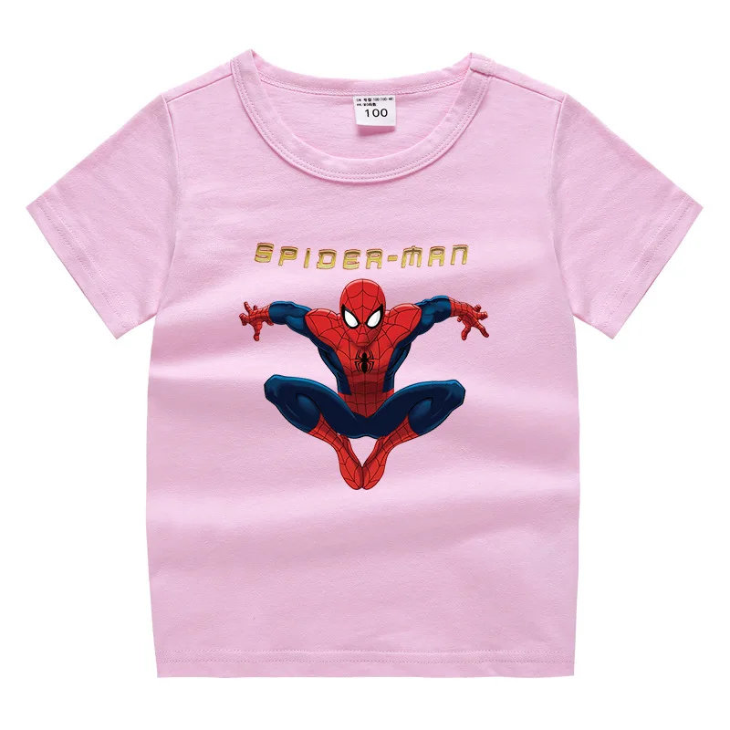 

1-12T Summer Cartoon Spiderman Print Kids Baby Boys T Shirt Infant Children Boys Girls T-Shirts Clothes Cotton Tees Toddler Tops