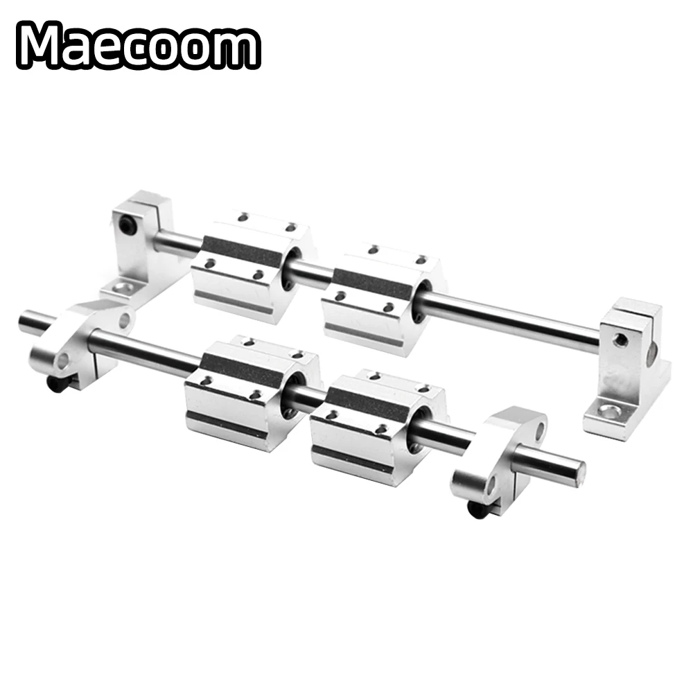 

2Set 3D printer parts Optical axis kit 2 x 8mm Chrome Plated Shaft + bearing 4 x SC8UU + 4 x SK8 Aluminum End Supporters