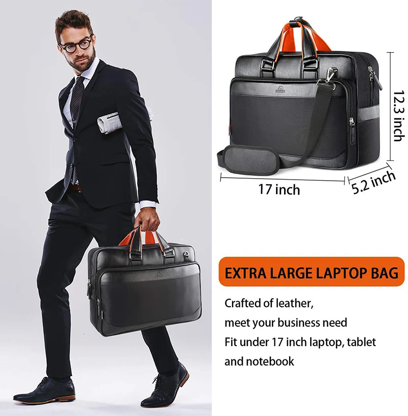 Офисные Сумки Matein для мужчин очень большой кожаный портфель ноутбука 17 дюймов