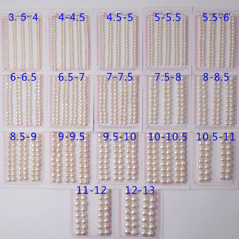 China manufacturer 5A 7-7.5mm cultured bread pearl  natural white Half Drilled Loose natural Pearl for jewelry