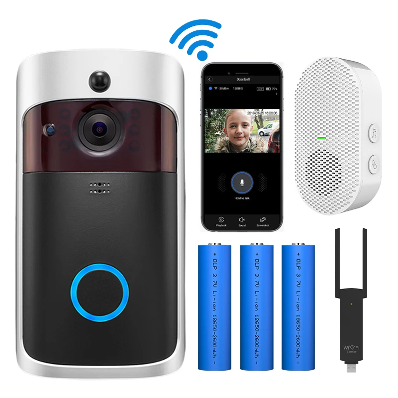 

V5 Smart IP Video Intercom WIFI Video Door Phone Door Bell WIFI Doorbell Camera IR Alarm Wireless Security Camera