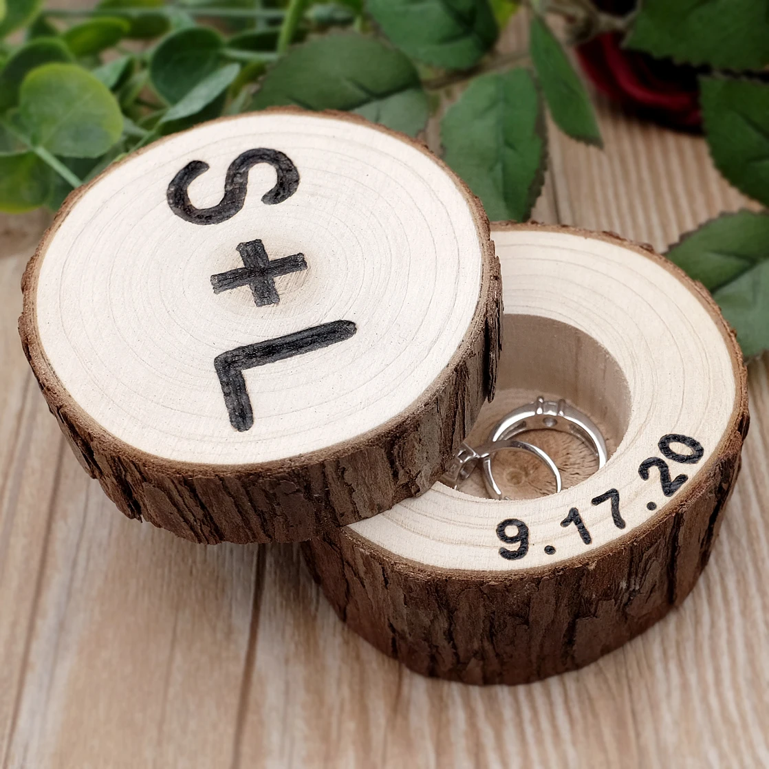 

Personalized Wedding Ring Box,Rustic Wooden Ring Holder,Wedding Ring Pillow,Wedding Ring Bearer,Wedding Decor