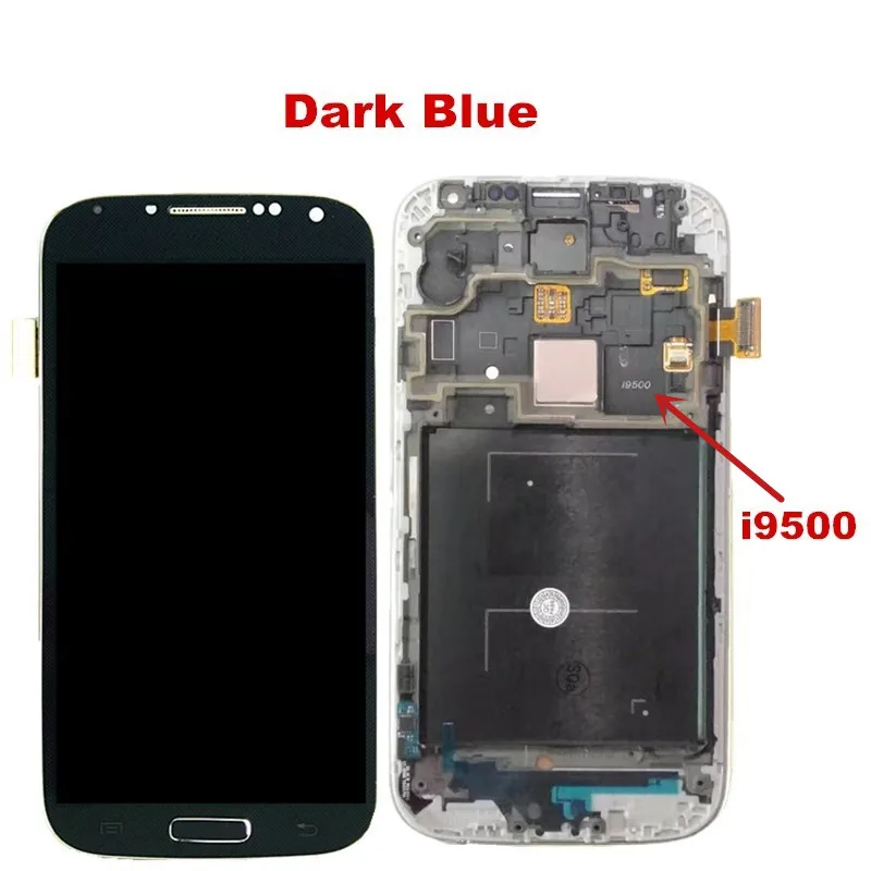 i9500 Dark Blue .... Высокое Качество 5," lcd для SAMSUNG Galaxy S4 lcd дисплей с рамкой i9500 i9505 i9506 кодирующий преобразователь сенсорного экрана в сборе Замена - Цвет: i9500 Dark Blue ....