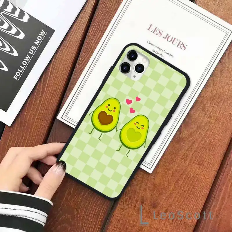 

cute cartoon Avocado Phone Case for iPhone 11 12 pro XS MAX 8 7 6 6S Plus X 5S SE 2020 XR Soft silicone