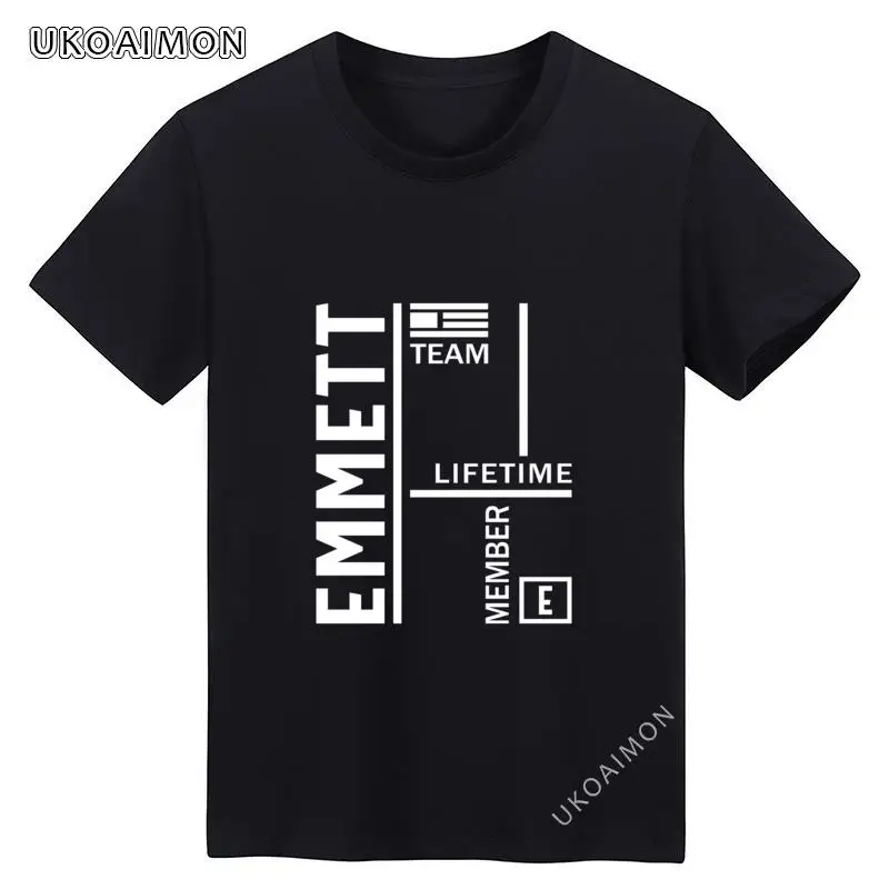 

Лидер продаж, футболка Emmett с персонализированным именем на день рождения, хлопковая мультяшная футболка, женские уличные футболки, милые то...