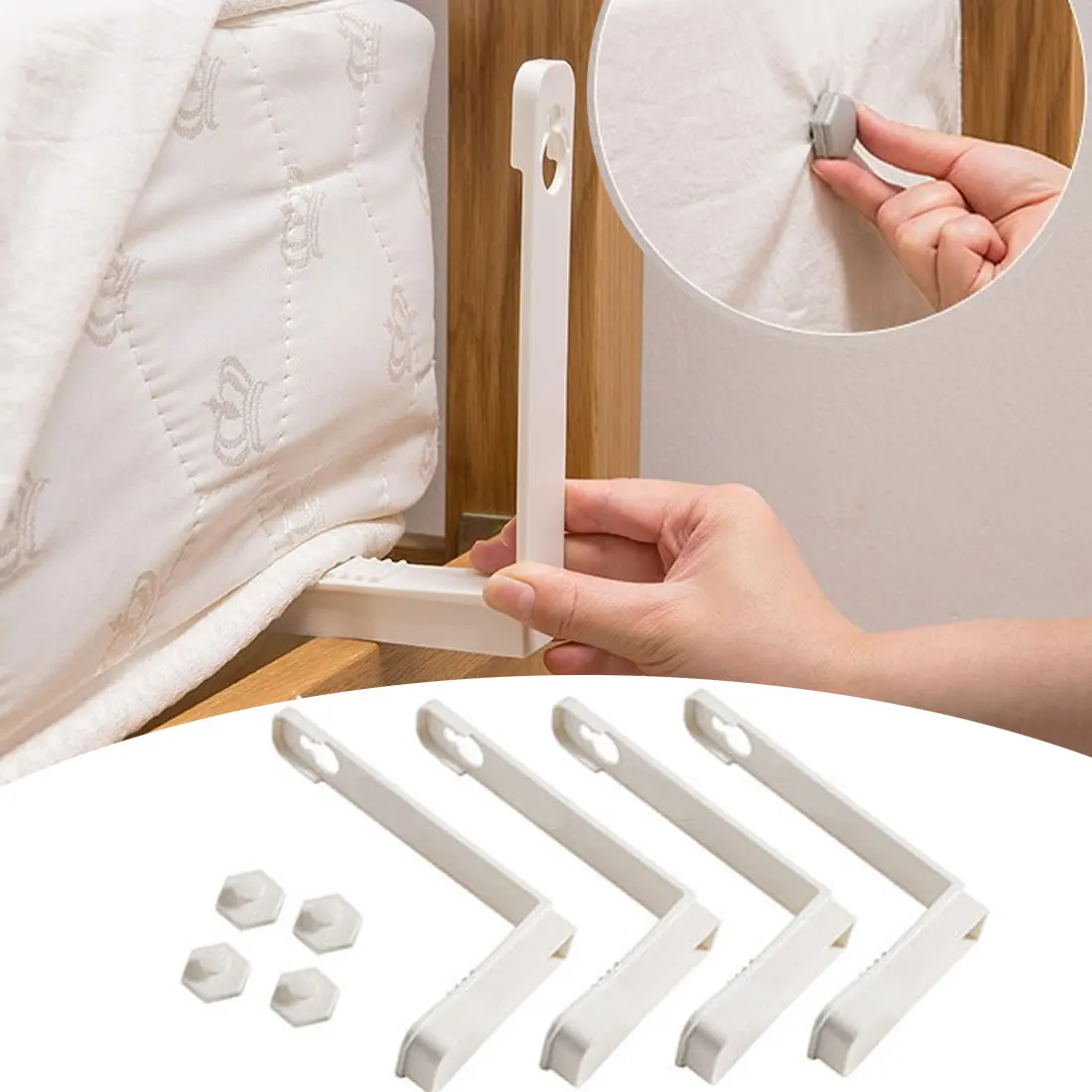 

Household Sheet Holder Needle-free Invisible Seamless Non-slip Clip Mattress Fasteners Holder Coverlet Sheet Clip Sheet Buckle