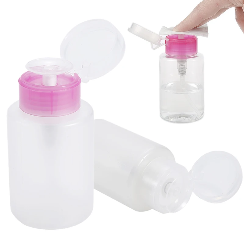 

150ml Nail Art Bottle Empty Pumping Dispenser Nail Polish Remover Alcohol Liquid Container Press Pumping Bottle for Nail Cleaner