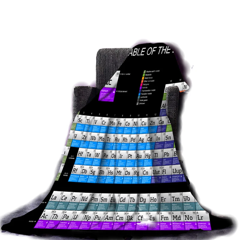 Фланелевое Одеяло с 3D Цифровым принтом Периодическая таблица элементов