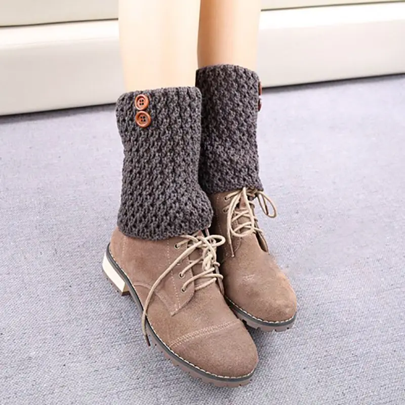 Женские гетры модные манжеты для сапог Обложка простые Вязаные Короткие Зимние