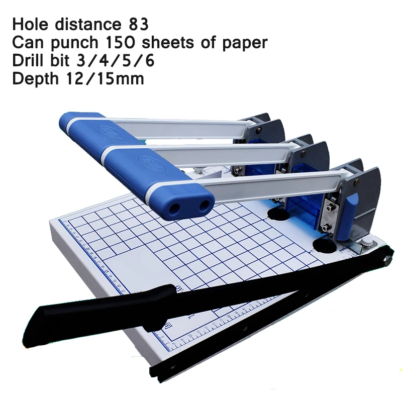 QY-15 Three-Hole Punching Machine Grid Positioning Manual Punching Machine With Paper Cutter Punching And Cutting Dual Purpose