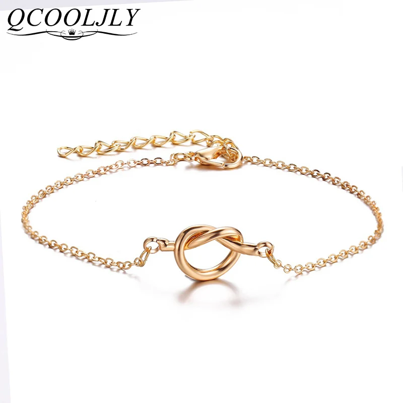QCOOLJLY 2019 ножной браслет с завязками для женщин модные регулируемые скрученные