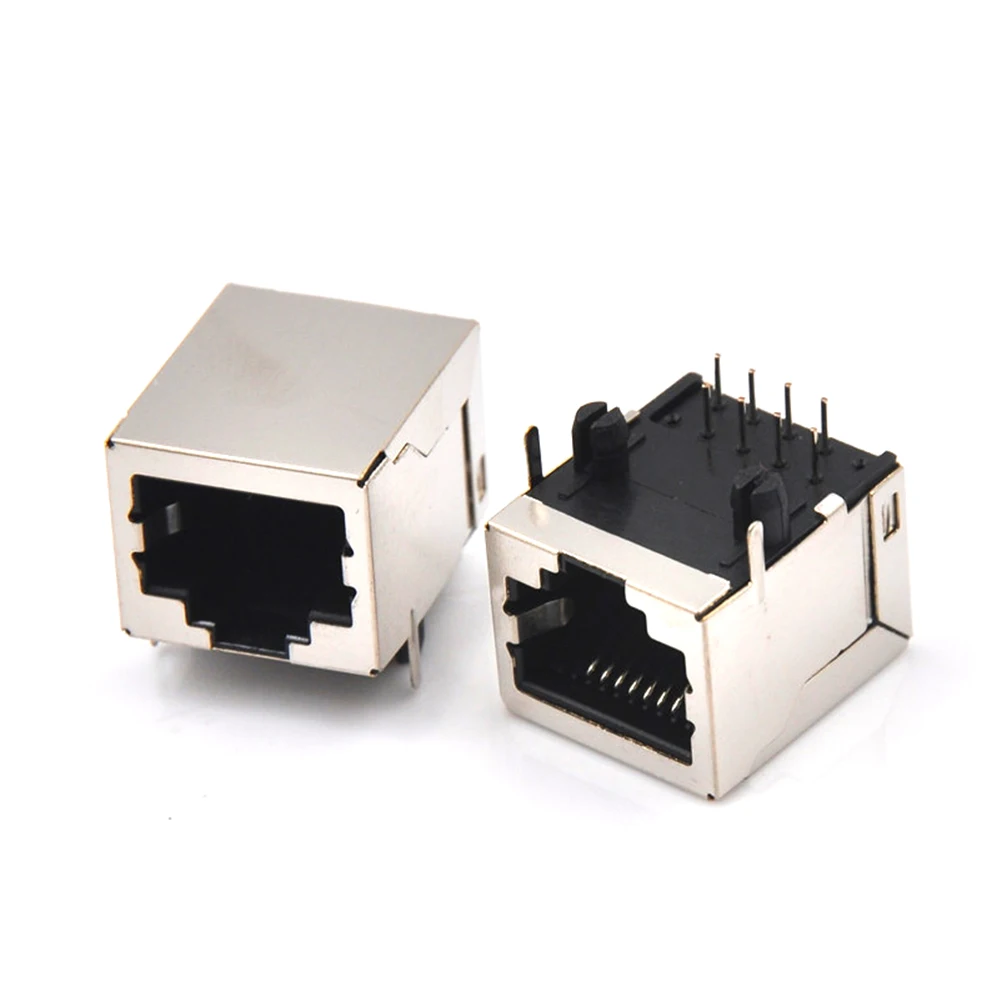 10 шт./компл. сеть Ethernet 8P 8C розетка разъемы 8Pin монтаж печатной платы RJ45 8P8C один