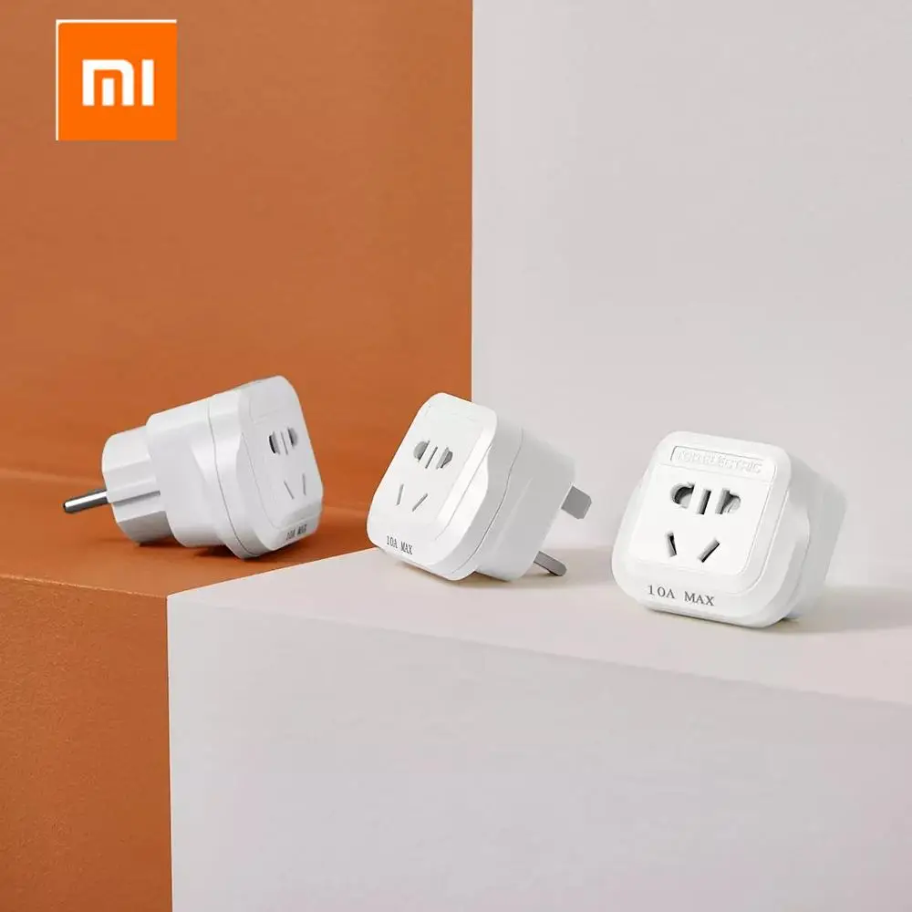 

NEW2022 New Xiaomi Mijia 15A/13A/10A 250V Travel Universal Power Outlet Adapter UK/US/EU/DE to Universal Plug Socket Converter