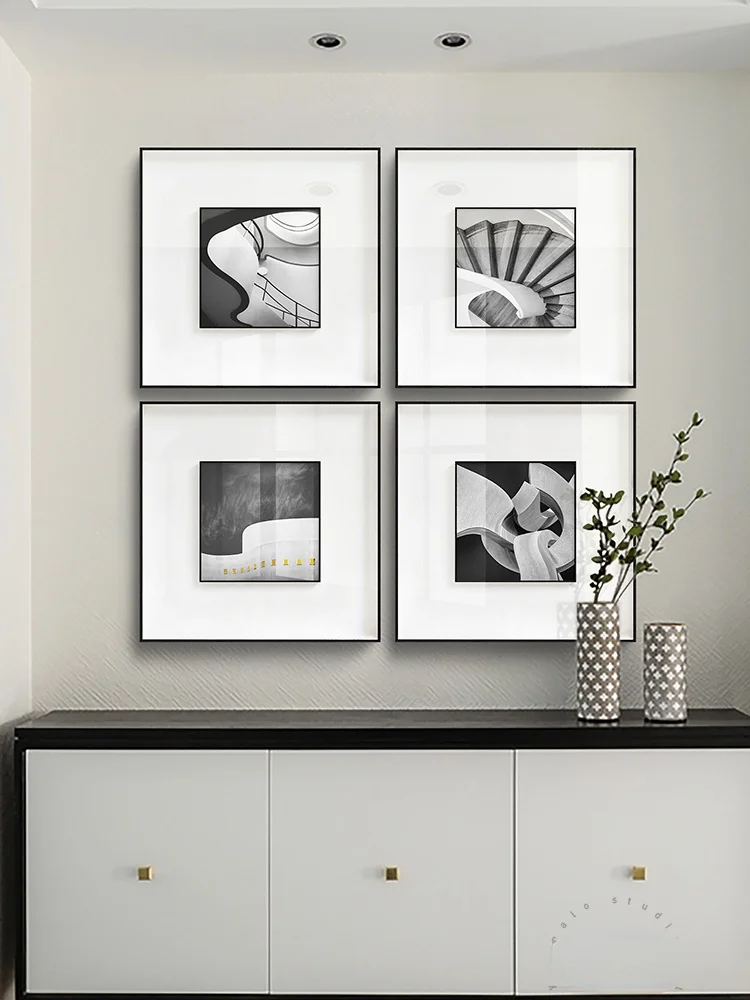 

GY Modern Simple Hallway Black White Gray Decorative Painting Minimalist Industrial Style Hanging Painting Wall Painting